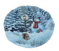 Ubrus gobelínový, prostírání- SNĚHULÁK,  Ø 23 cm*