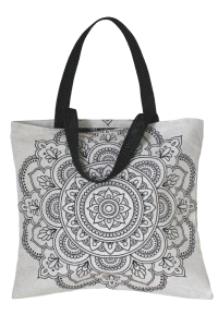 Taška gobelínová - KOLESO S ORNAMENTMI, smotanový podklad*