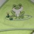 Osuška pro miminko s kapucí + žínka 100x100cm zelená - ŽÁBA