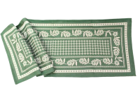 Ubrus gobelínový- KVĚTY, zeleno- smetanový 37 x 98 cm.*