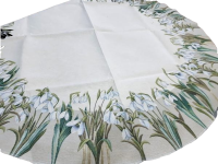 Ubrus gobelínový- SNĚŽENKY, kulatý Ø 140 cm*