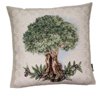 Povlak na polštář, gobelínový- OLIVOVNÍK