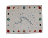 Ubrus gobelínový, prostírání- KAPKY VODY, přírodní podklad- 36 x 47 cm