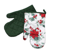 Rukavice do kuchyně zelené- VÁNOČNÍ HVĚZDA *