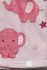 Detská deka - zavinovačka 75 x 100 cm, svetlo ružová so slonmi