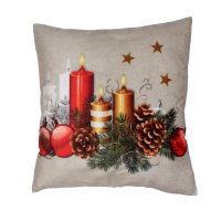 Povlak na polštář, sametový- VÁNOČNÍ SVÍCEN 43x45 cm*