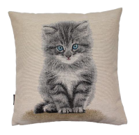 Povlak na polštář, gobelínový- KOTĚ MODROOČKO*