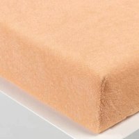 Froté napínací prostěradlo meruňkové světlé s gramáží 210 g/m²- 180x200+30cm