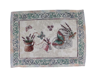 Ubrus gobelínový, prostírání- KOŠÍK S LEVANDULÍ, okraj s ornamenty- 36 x 47 cm