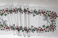 Obrus gobelínový- IMELI, prírodný podklad- 43 x 134 cm