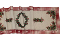 Ubrus gobelínový- ADVENTNÍ VĚNEC, SVÍCEN na přírodním podkladu- 43 x 137 cm*