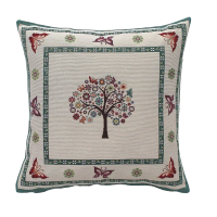 Povlak na vankúš, gobelínový- STROM V RÁME S MOTÝĽMI*