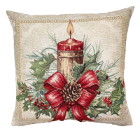 Povlak na polštář, gobelínový- SVÍČKA S MAŠLÍ, zlatý lurex