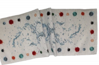 Ubrus gobelínový- KAPKY VODY, přírodní podklad 37 x 100 cm