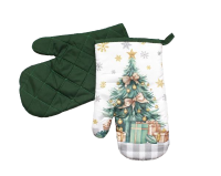 Rukavice do kuchyně zelené- VÁNOČNÍ STROMEČEK*