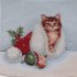 Povlak na polštář, gobelínový- KOTĚ O VÁNOCÍCH