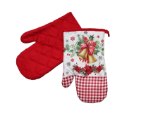 Rukavice do kuchyně červené- VÁNOČNÍ ZVONKY*
