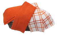 Kuchynské froté utierky, KOCKA- set 2 kusy, oranžovo-biele
