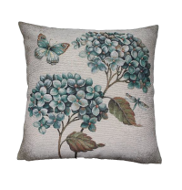 Povlak na polštář, gobelínový- HORTENZIE MODRÁ**