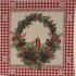 Povlak na polštář, gobelínový- ADVENTNÍ VĚNEC, kostkovaný okraj na přírodním podkladu