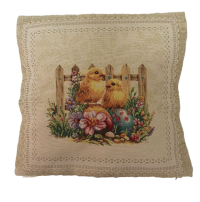 Povlak na polštář, gobelínový- Veľkonočné kuriatka*