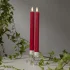 LED SVÍČKA - svíčka červená vosková s plamenem- set 2 ks