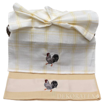 Kuchyňské utěrky- KOHOUT- set 2 kusy, žluté