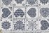 Dekorační látka- 352816/1003, modrotisk- různé vzory v kostkách - Šíře: 140cm