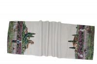Obrus gobelínový- LEVANDUĽOVÁ ZÁHRADA, prírodný podklad-  43x138 cm