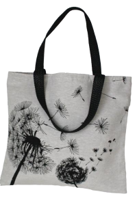 Taška gobelínová - PÚPAVY, smotanovo- čierna kombinácia**