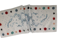 Obrus gobelínový- KVAPKY VODY, prírodný podklad 37 x 100 cm