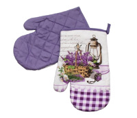 Rukavice do kuchyně fialové - LEVANDULE v košíčku*