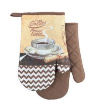Rukavice do kuchyne hnedé - CAFFEE TIME*