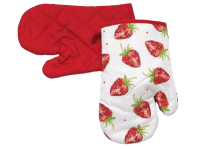 Rukavice do kuchyně červené - JAHODY*