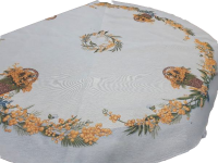 Ubrus gobelínový- KOŠ SE ŽLUTÝMI BOBULEMI, kulatý Ø 140 cm *