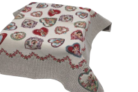 Ubrus gobelínový- SRDCE S RŮŽEMI, přírodní podklad*