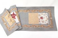 Ubrus gobelínový- VÁNOČNÍ MOTIVY, šedý podklad 37 x 98 cm*