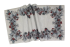 Ubrus gobelínový- PTÁČEK NA ZASNĚŽENÉ VĚTVIČCE, stříbrný lurex, 44x 98 cm* - Rozměr: 40 x 100 cm (tolerance rozměru dle  výrobce +/- 3cm)