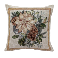 Povlak na vankúš, gobelínový- VIANOČNÉ HVIEZDY A OZDOBY