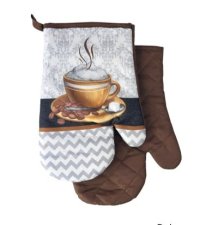 Rukavice do kuchyne hnedé - KÁVA*