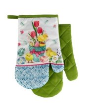 Rukavice do kuchyne zelené - VEĽKONOČNÉ KURÁTKA *
