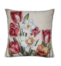 Povlak na polštář, gobelínový- TULIPÁNY**