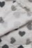 Dětská deka - zavinovačka 75 x 100 cm, bílá se šedými srdíčky