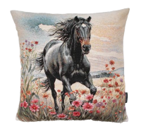 Povlak na vankúš, gobelínový- KÔŇ V LÚKE