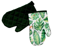 Rukavice do kuchyně zelené - LISTY