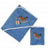 Osuška pro miminko s kapucí + žínka 100x100cm středně modrá - HOUPACÍ KONÍK
