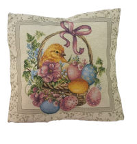 Povlak na polštář, gobelínový- VEĽKONOČNÉ KURÁTKA A VAJÍČKA*